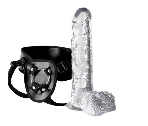 Crystal clear dildo with strap