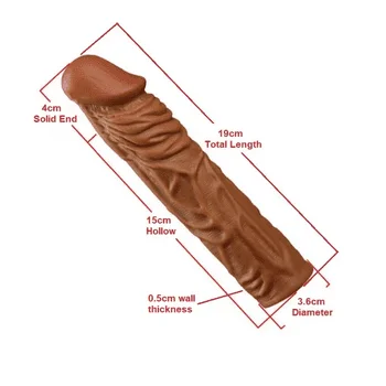 7.5″ Realistic Penis Extender Sleeve – Reusable Textured Sheath for Instant Length & Girth Enhancement – Soft Real-Feel Material