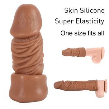 7.5″ Realistic Penis Extender Sleeve – Reusable Textured Sheath for Instant Length & Girth Enhancement – Soft Real-Feel Material
