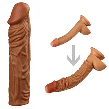 7.5″ Realistic Penis Extender Sleeve – Reusable Textured Sheath for Instant Length & Girth Enhancement – Soft Real-Feel Material