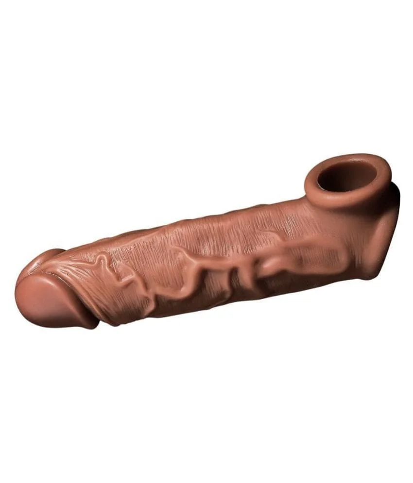 Gorilla jumbo realistic penis extender with reusable condom 8 inch