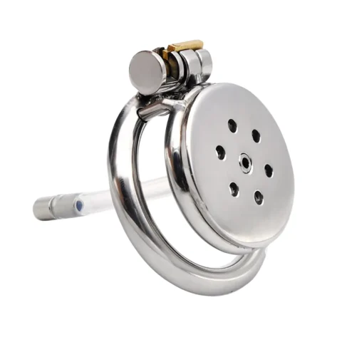 Passionate Flat Guard Stainless Steel Chastity Cage with Removable Urethral Tube & Secure Lock