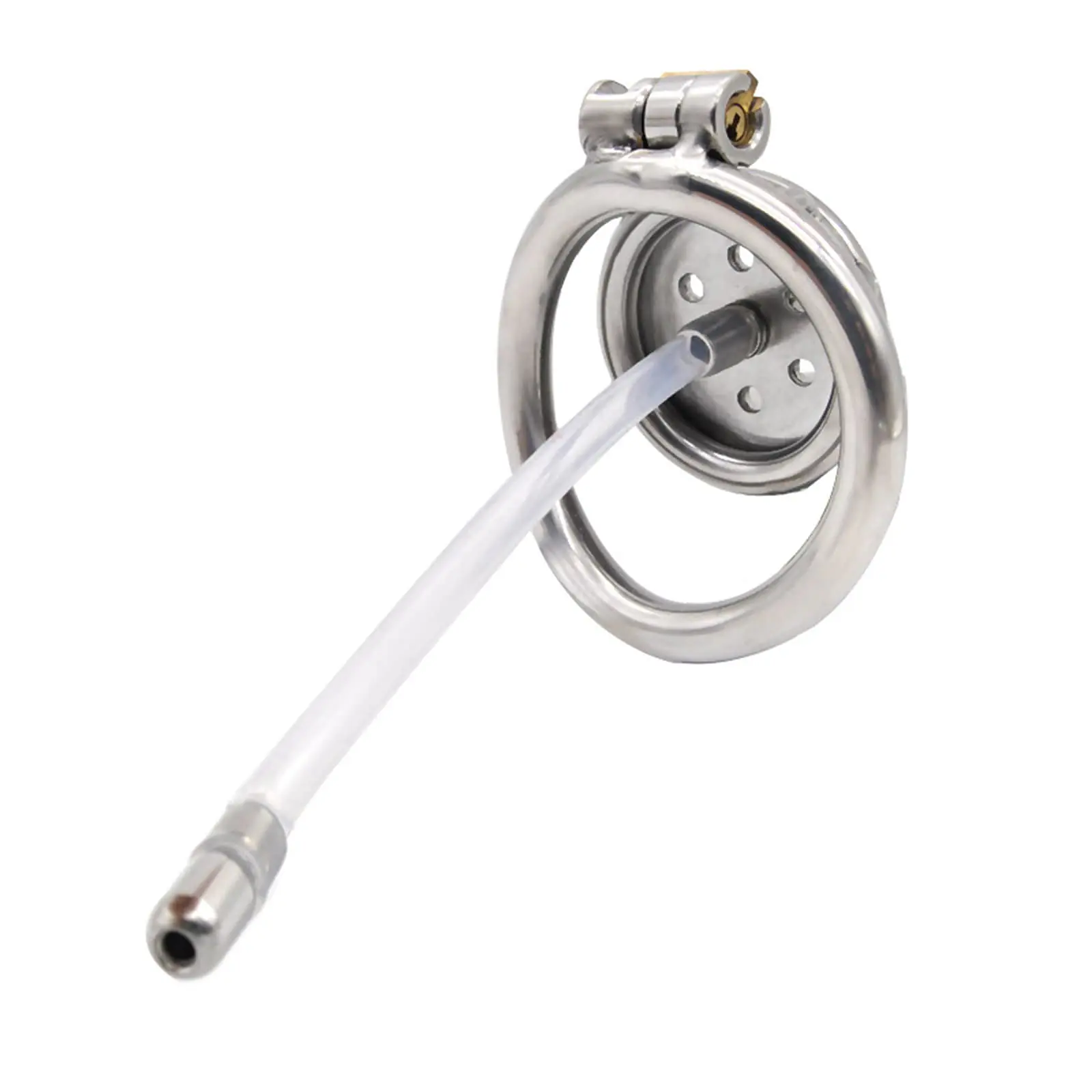 Passionate Flat Guard Stainless Steel Chastity Cage with Removable Urethral Tube & Secure Lock